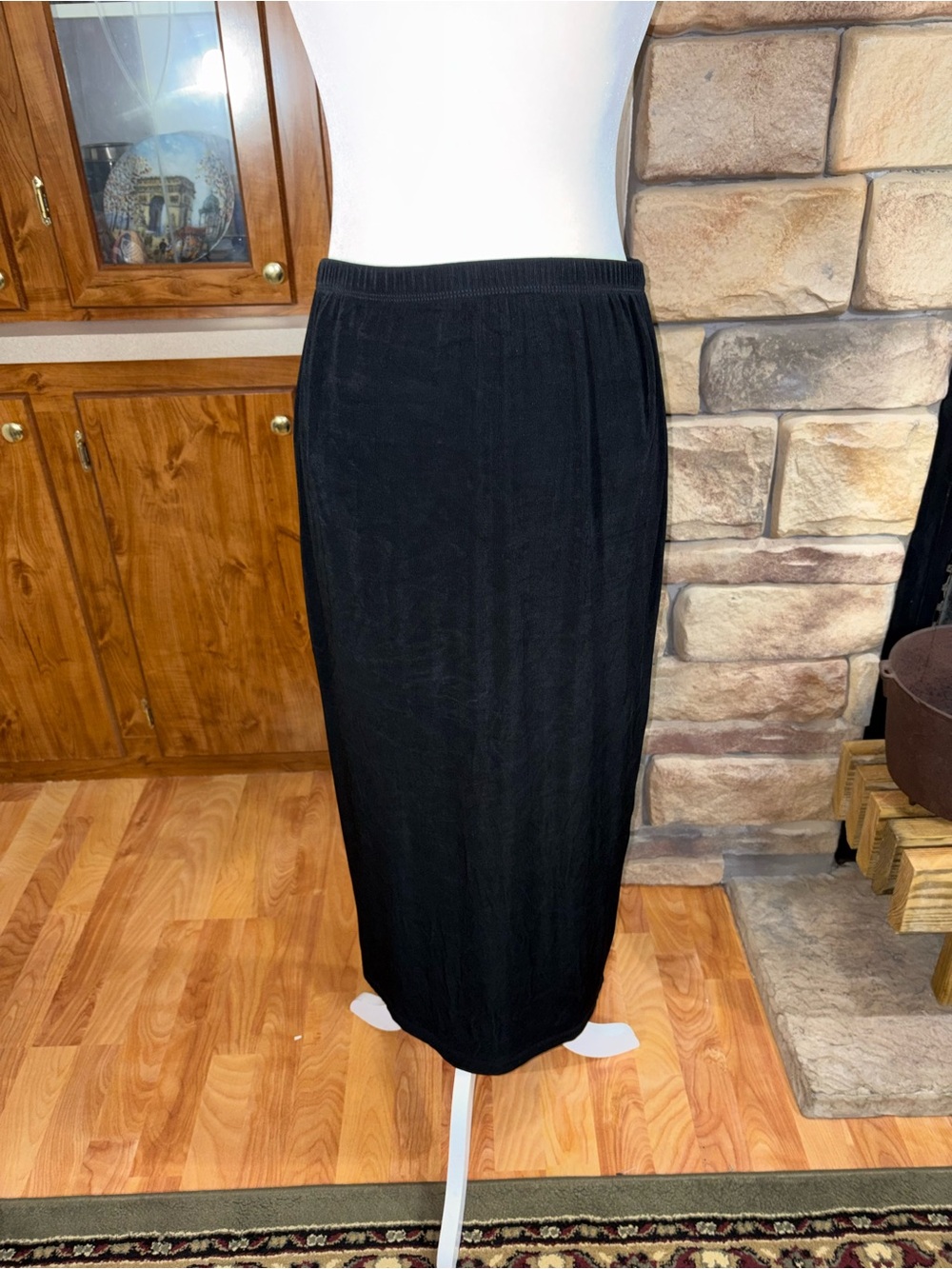 Chico's Black Elastic-Waist Pencil Skirt